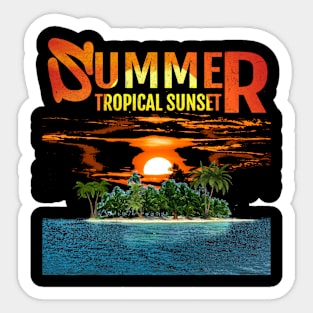 Tropical Summer Sunset Sticker